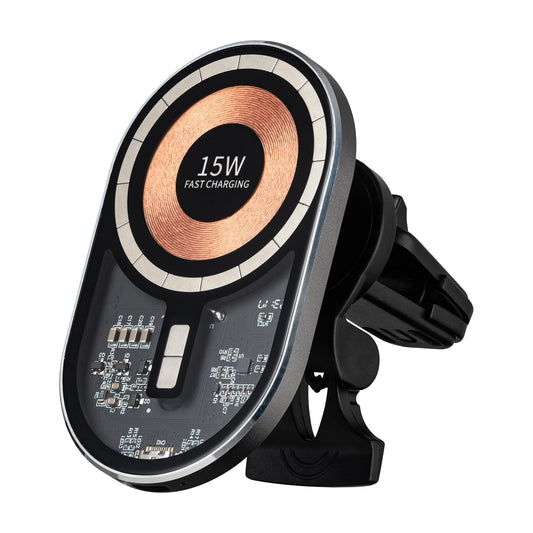 Qualo QTUS-K-15-07 vezeték nélküli autós töltő, 15W, 1.67A, Szürke