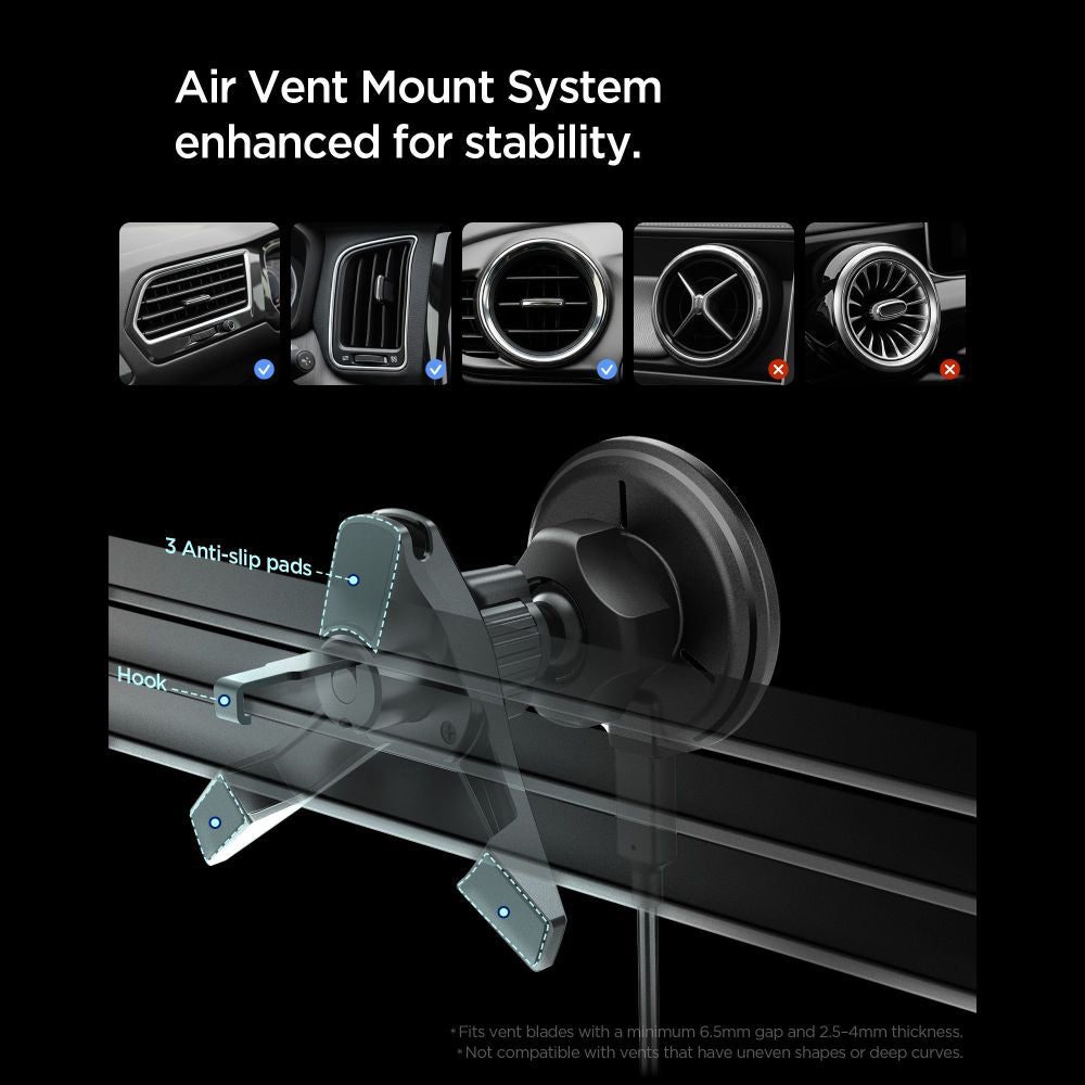 Spigen EV15MAQ Essential vezeték nélküli autós töltő, 15W, 1.67A, Fekete ACP10513
