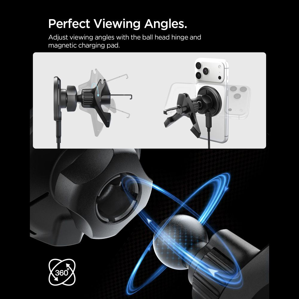 Spigen EV15MAQ Essential vezeték nélküli autós töltő, 15W, 1.67A, Fekete ACP10513