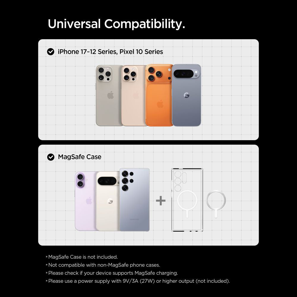 Spigen EV15MAQ Essential vezeték nélküli autós töltő, 15W, 1.67A, Fekete ACP10513