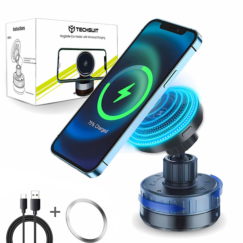 Wireless Car Charger Techsuit HOLD253, 15W, 1.67A, Black