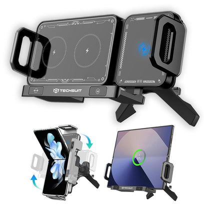 Techsuit SW1 ModoDock vezeték nélküli autós töltő, 15W, 1.67A, Fekete