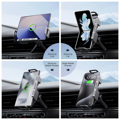 Techsuit SW1 ModoDock vezeték nélküli autós töltő, 15W, 1.67A, Fekete