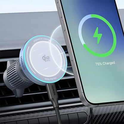 UGREEN W758 Vezeték Nélküli Autós Töltő, 25W, 1.67A, Kék