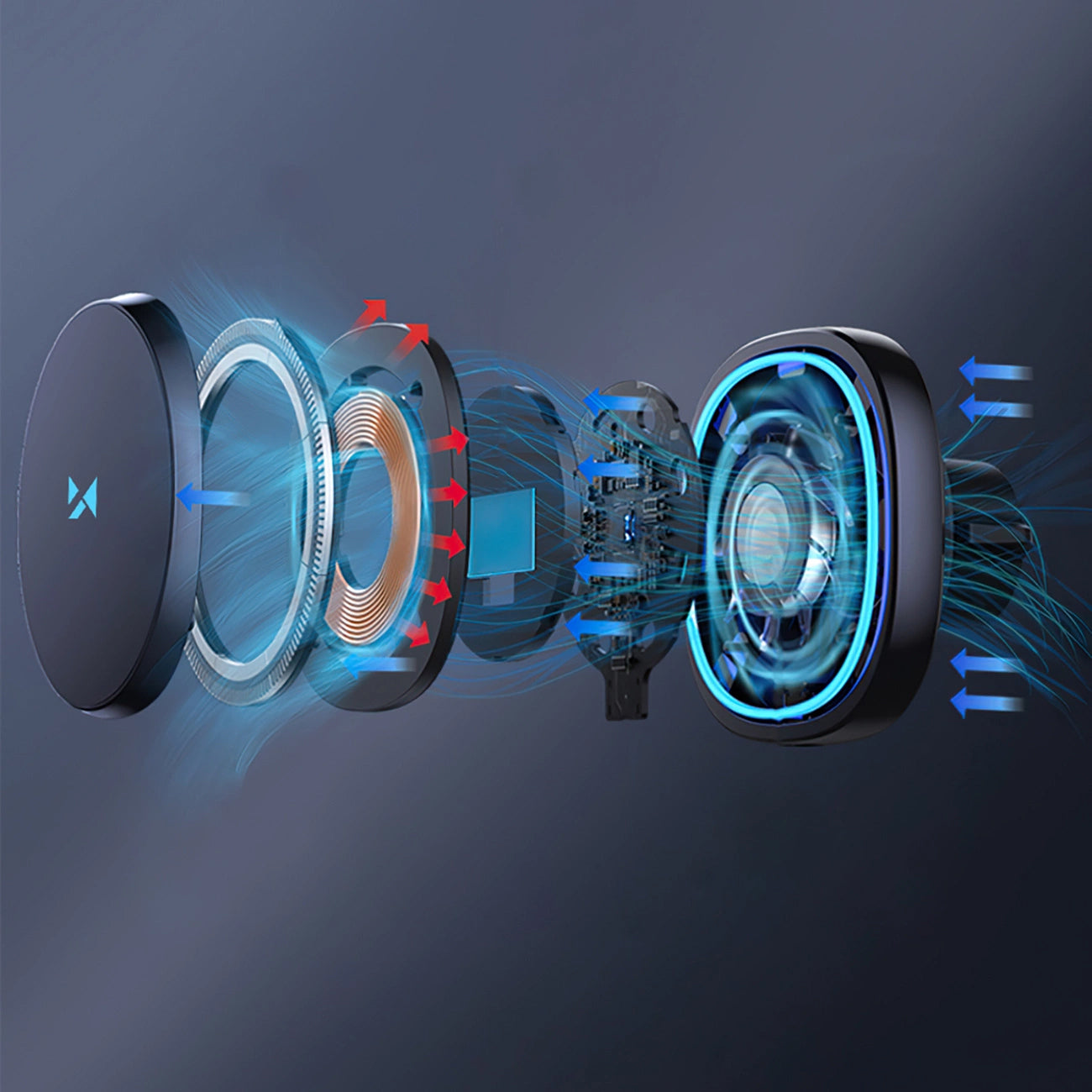 WZK WCT5-Q6S2Y vezeték nélküli autós töltő, 15W, 1.67A, Fekete