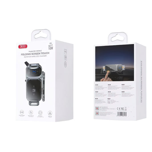 XO Design WX041 Vezeték Nélküli Autós Töltő, 15W, 1.67A, Fekete