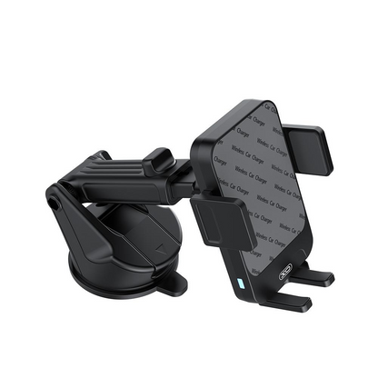 XO Design WX043 vezeték nélküli autós töltő, 15W, 1.67A, Fekete
