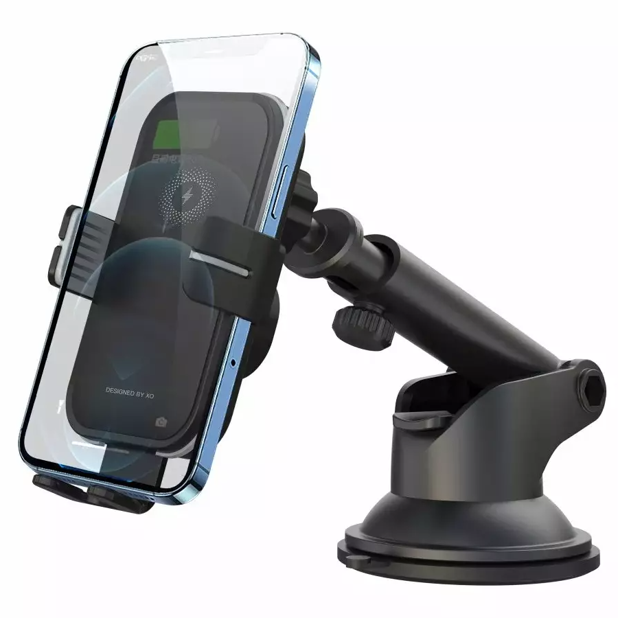 XO Design WX027 vezeték nélküli autós töltő, 15W, 1.67A, Fekete