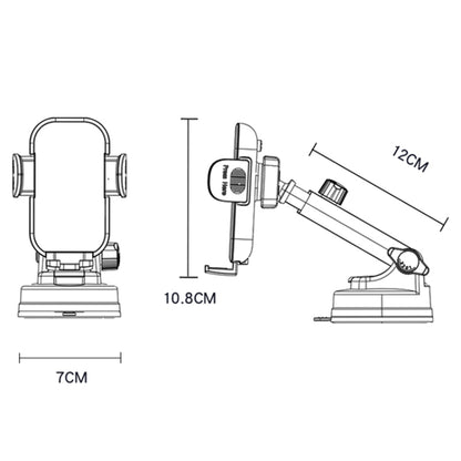 Autós Vezeték Nélküli Töltő Yesido C197, 15W, 1.67A, Fekete