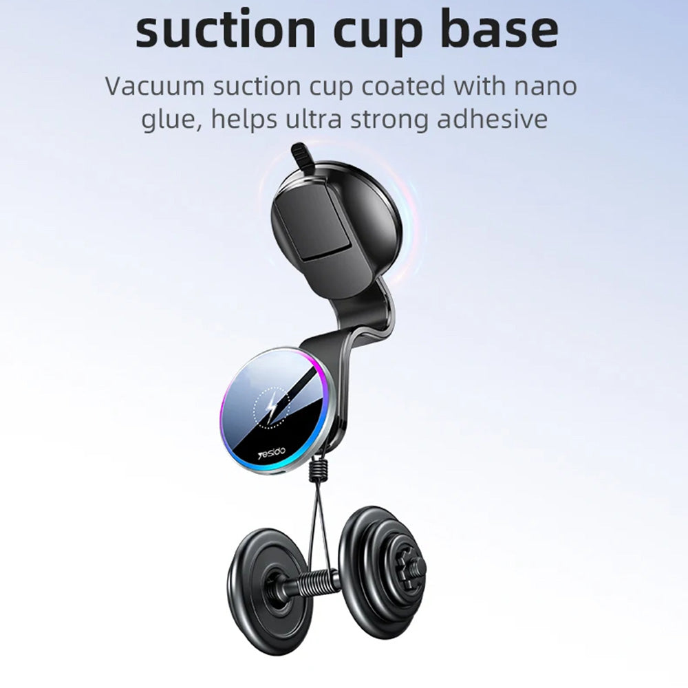 Yesido C292 vezeték nélküli autós töltő, 15W, 1.67A, Fekete