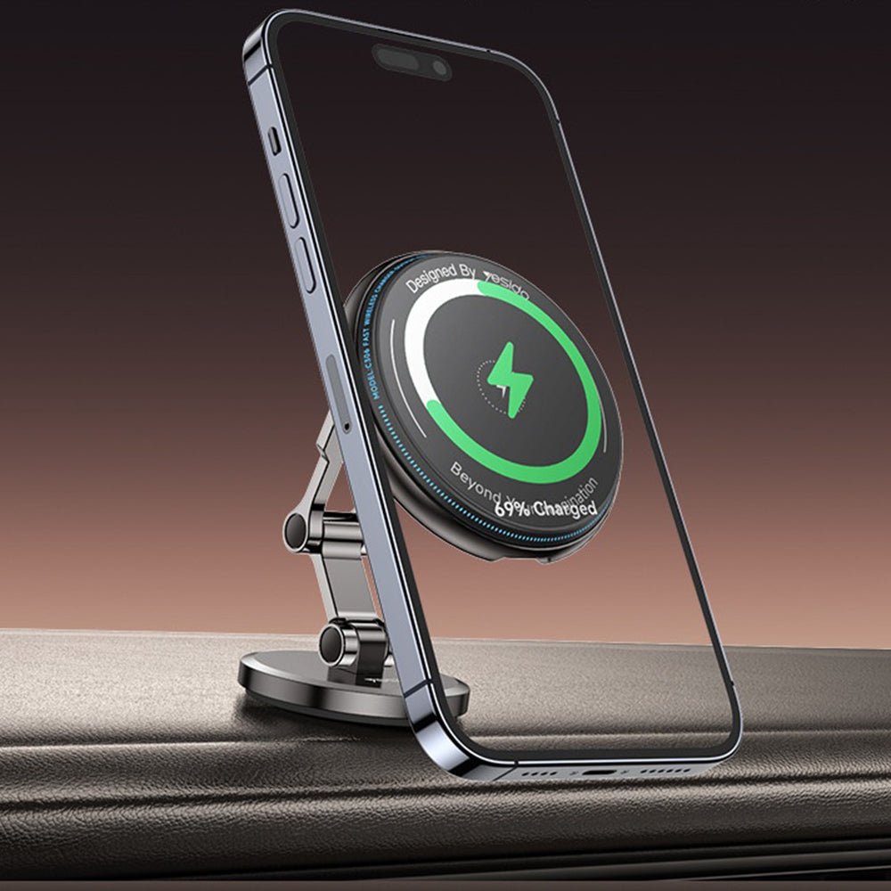 Yesido C306 vezeték nélküli autós töltő, 15W, 1.67A, Fekete