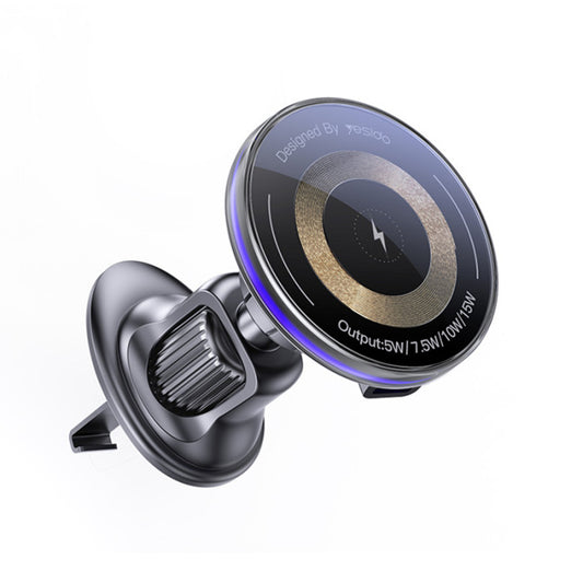 Yesido C308 vezeték nélküli autós töltő, 15W, 1.67A, Fekete