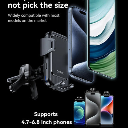 Yesido C312 Wireless Car Charger, 15W, 1.67A, Black