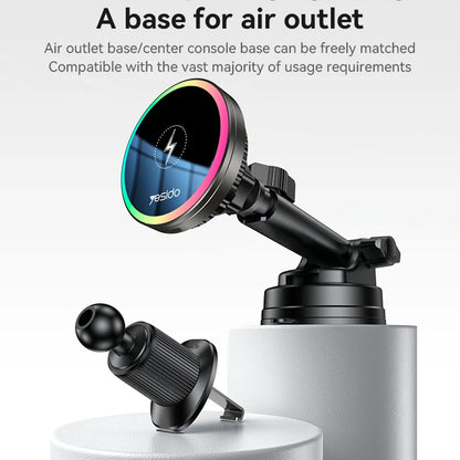 Yesido C315 Wireless Car Charger, 15W, 1.67A, Black