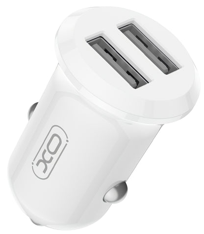 XO Design CC67 Car Charger, 12W, 2.4A, 2 x USB-A, White