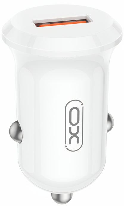 XO Design CC68 autós töltő, 18W, 3A, 1 x USB-A, Fehér