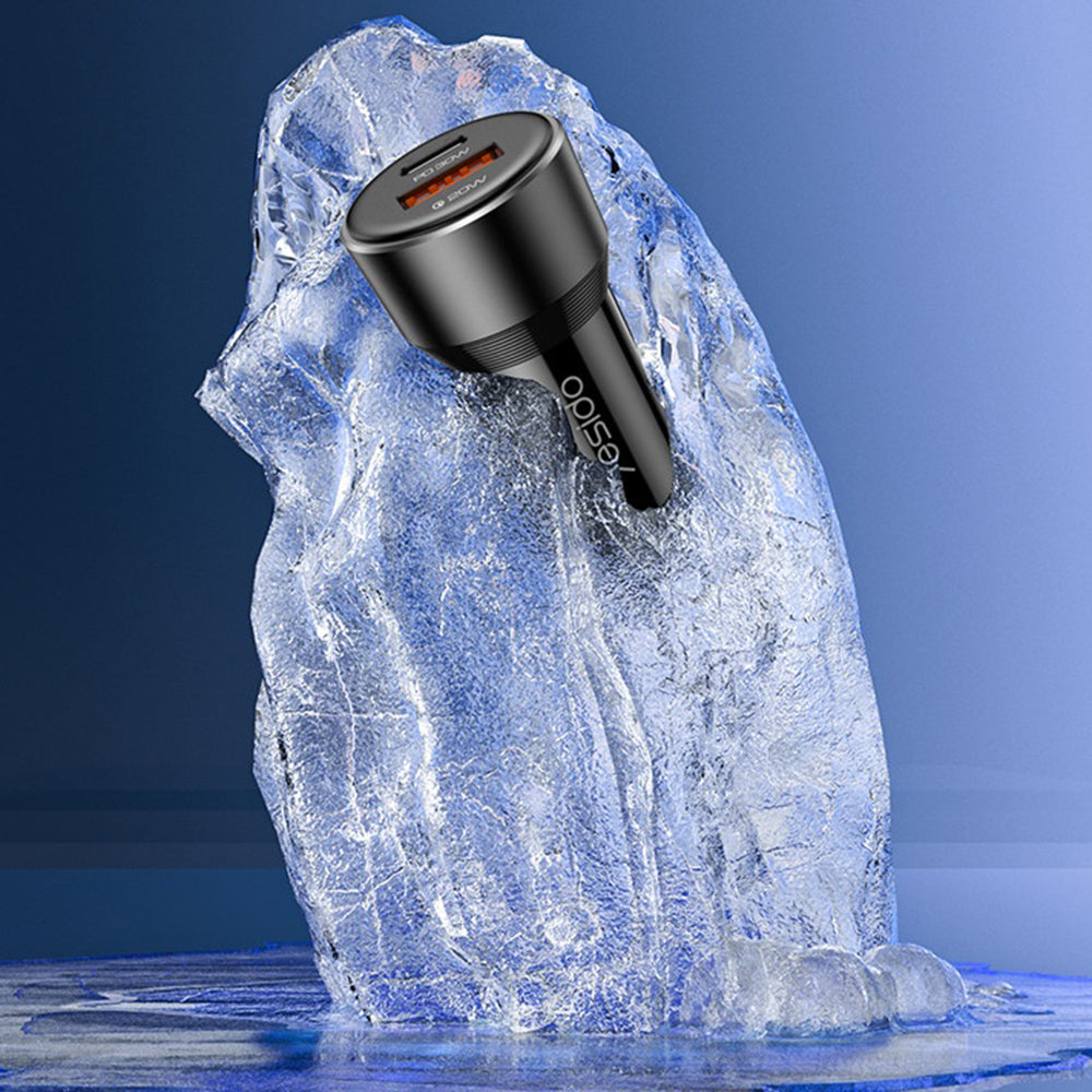 Yesido Y64 autós töltő, 50W, 3A, 1 x USB-A - 1 x USB-C, Fekete