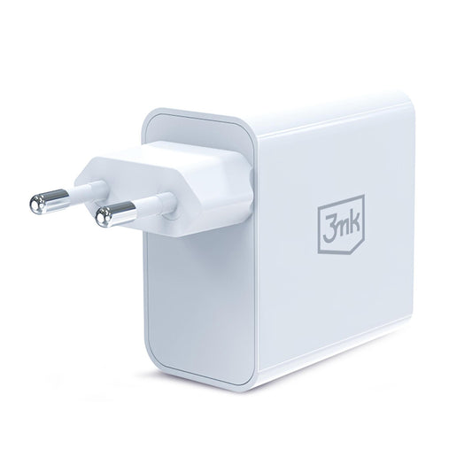 3MK FlowPower hálózati töltő, 45W, 1 x USB-A - 1 x USB-C, Fehér