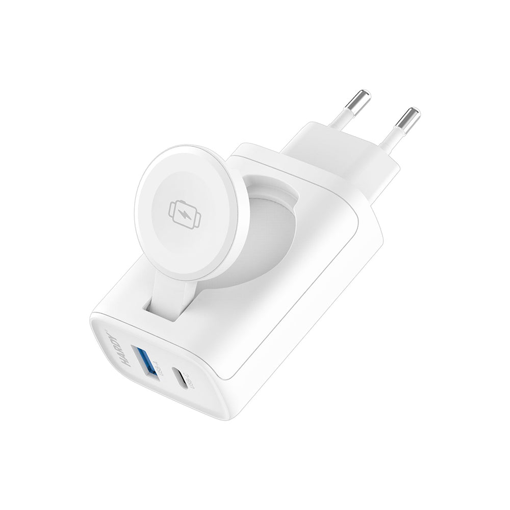 Hálózati töltő 3MK Hardy 2in1, 33W, 3A, 1 x USB-A - 1 x USB-C, Fehér