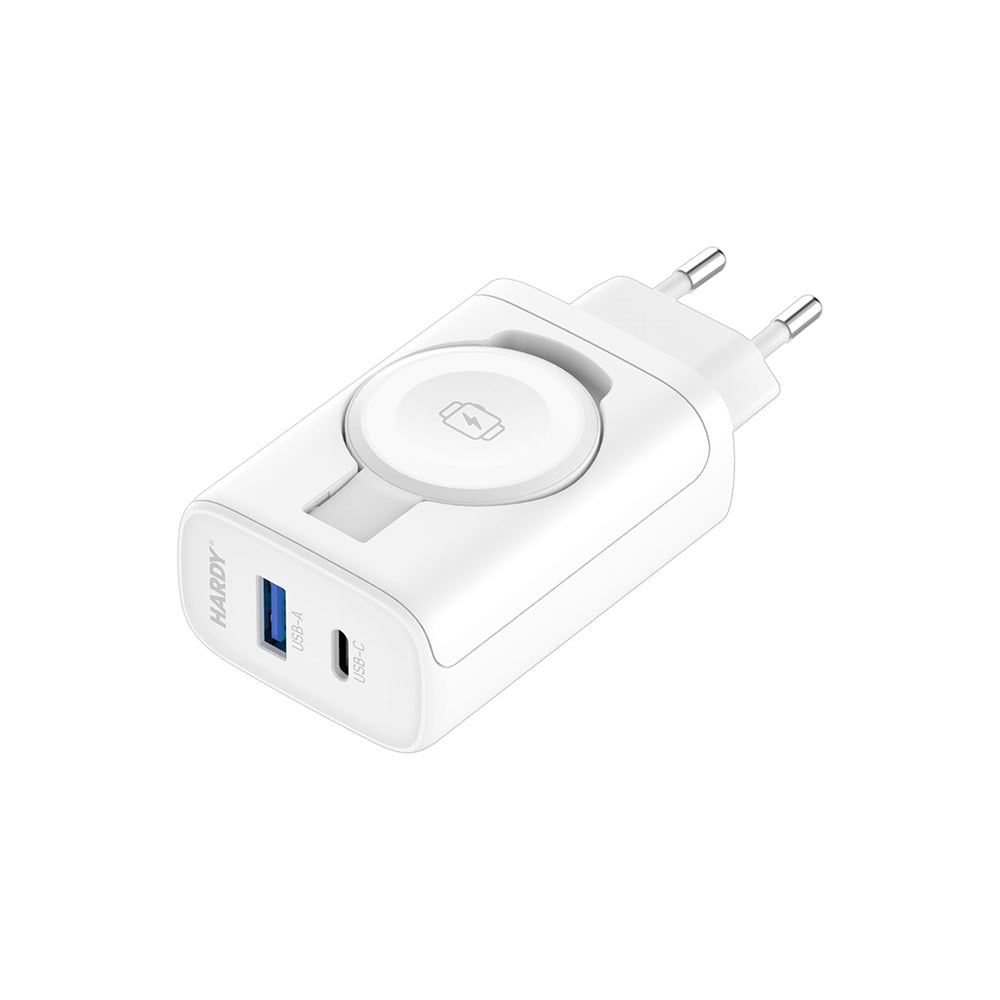 Hálózati töltő 3MK Hardy 2in1, 33W, 3A, 1 x USB-A - 1 x USB-C, Fehér