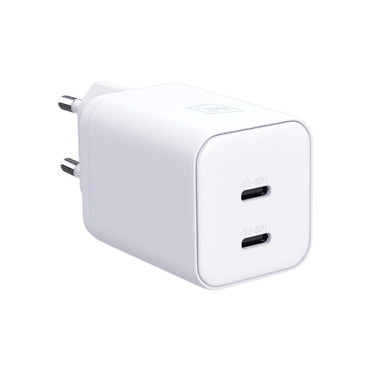 3MK Hyper hálózati töltő, 45W, 2 x USB-C, Fehér