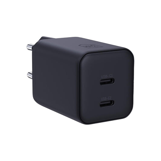 3MK Hyper hálózati töltő, 45W, 2 x USB-C, Fekete