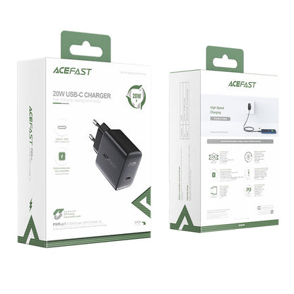 Acefast A1 Network Charger, 20W, 3A, 1 x USB-C, Black