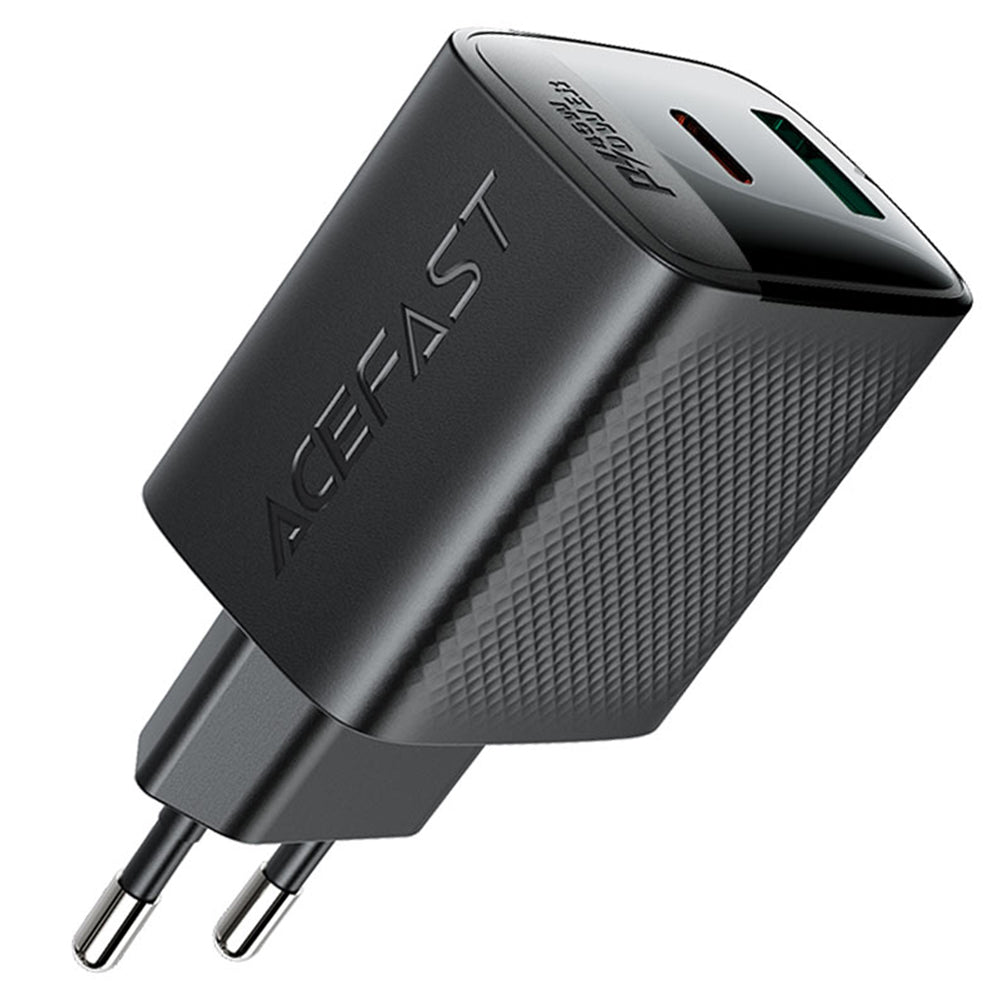 Acefast A106 hálózati töltő, 45W, 3A, 1 x USB-A - 1 x USB-C, Fekete