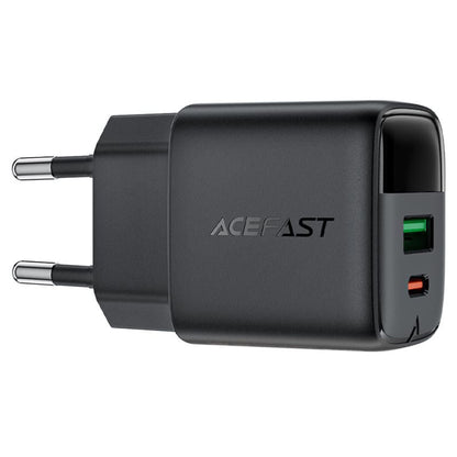Acefast A114 Display Network Charger, 25W, 3A, 1 x USB-A - 1 x USB-C, Black