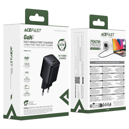 Acefast A134 hálózati töltő, 67W, 3.35A, 1 x USB-C, Fekete