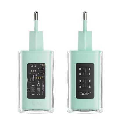 Acefast A45 Exploration Network Charger, 65W, 3.25A, 1 x USB-A - 2 x USB-C, Green