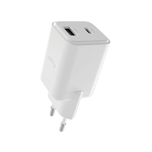 Allity Hálózati Töltő. ATC-01-30WAC Mini, 30W, 3A, 1 x USB-A - 1 x USB-C, Fehér