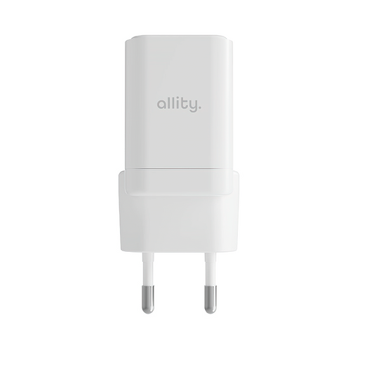 Allity Hálózati Töltő. ATC-01-30WAC Mini, 30W, 3A, 1 x USB-A - 1 x USB-C, Fehér