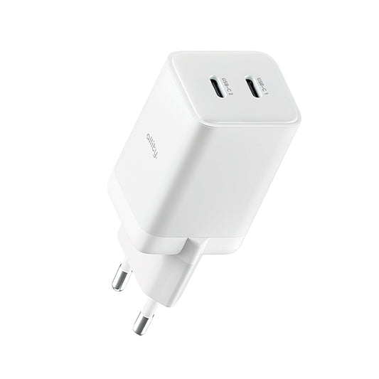 Allity Hálózati Töltő. ATC-01-45WCC Fast, 45W, 3A, 2 x USB-C, Fehér