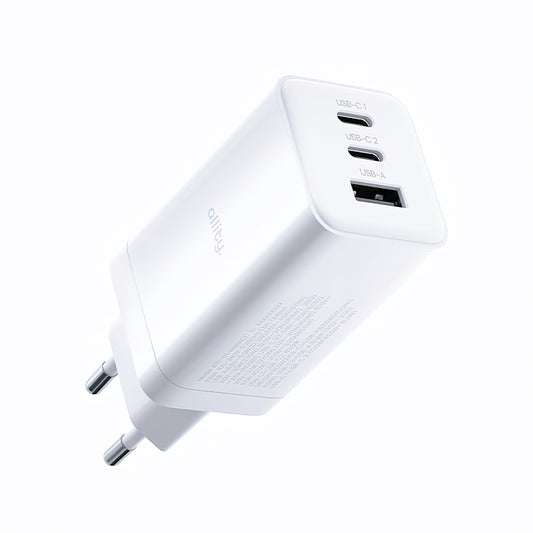 Allity hálózati töltő. ATC-01-65WACC Fast, 65W, 3.25A, 1 x USB-A - 2 x USB-C, Fehér
