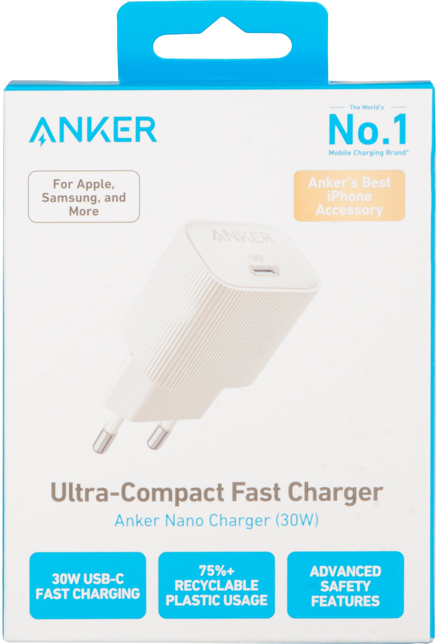 Hálózati töltő Anker 511 Nano 4, 30W, 3A, 1 x USB-C, fehér A2337G21 