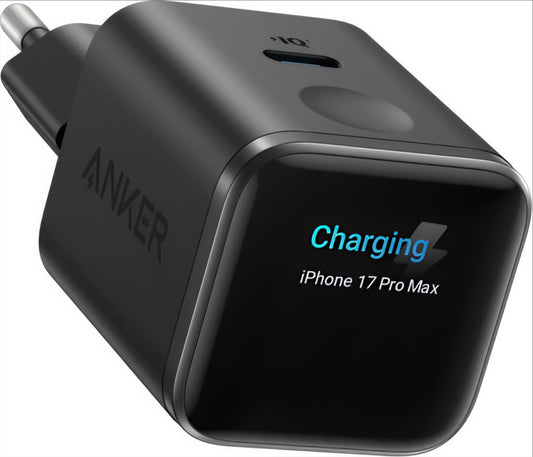 Anker Nano Charger Display Hálózati Töltő, 45W, 3A, 1 x USB-C, Fekete A121DG11