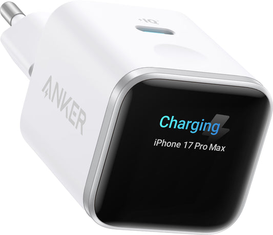Anker Nano Display hálózati töltő, 45W, 3A, 1 x USB-C, Fehér A121DG21