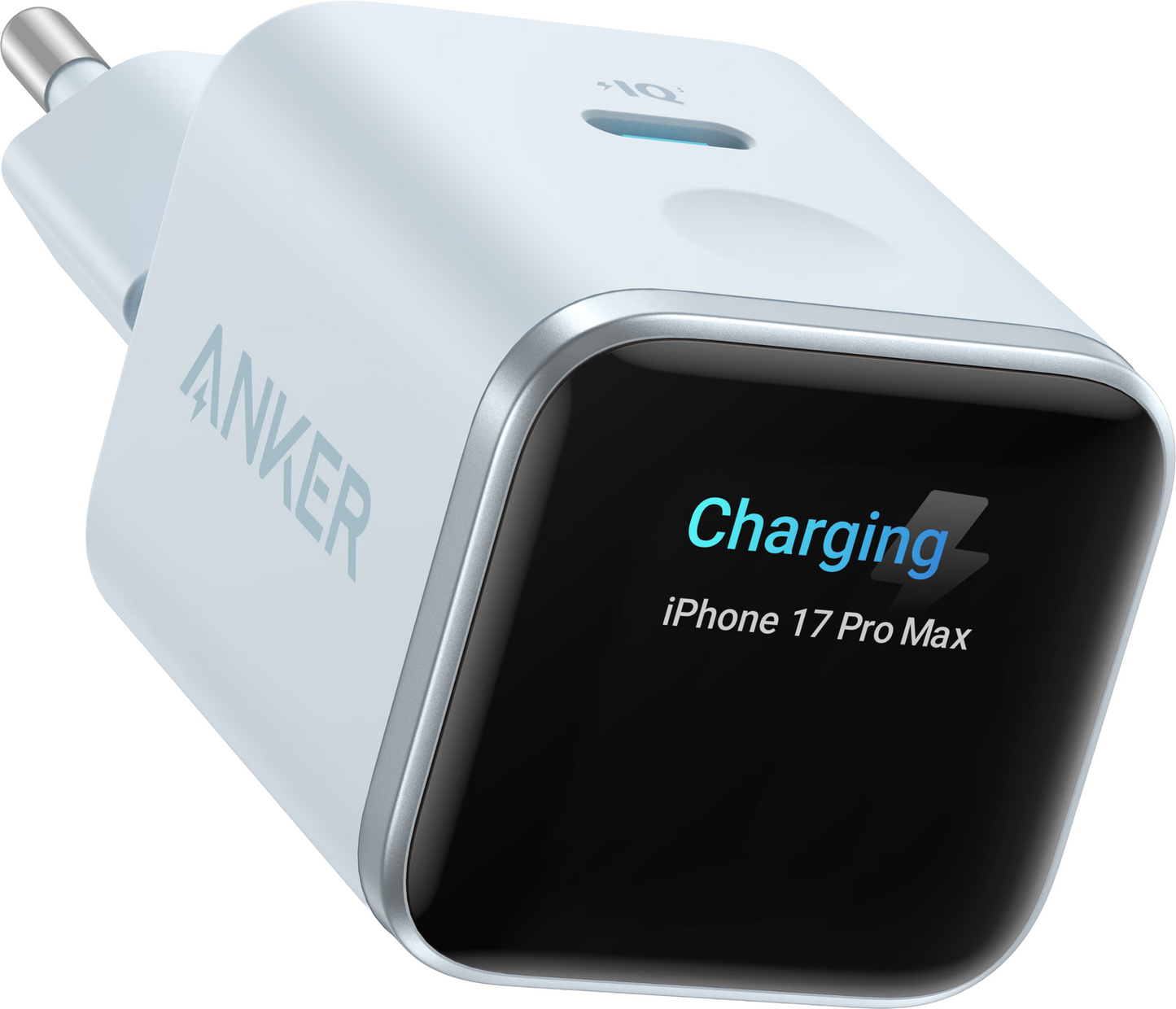 Anker Nano Display hálózati töltő, 45W, 3A, 1 x USB-C, Kék A121DG31