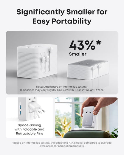 Anker Nano Travel hálózati töltő, 20W, 3A, 2 x USB-A - 2 x USB-C, Fehér A9215H21