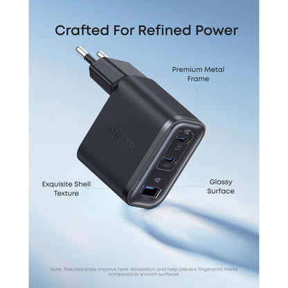Anker Nano hálózati töltő, 70W, 3.5A, 1 x USB-A - 2 x USB-C, Fekete A121AL11