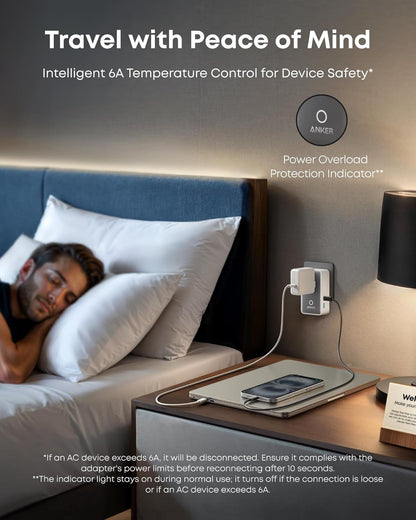 Anker Nano Travel hálózati töltő, 20W, 3A, 2 x USB-A - 2 x USB-C, Fehér A9215H21