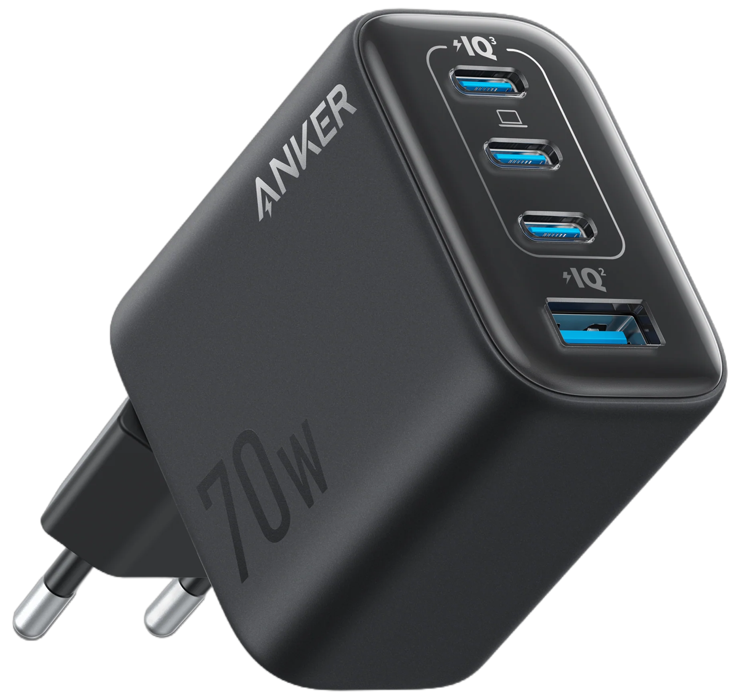 Anker Zolo hálózati töltő, 70W, 1 x USB-A - 3 x USB-C, Fekete A121CG11
