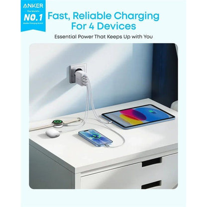 Anker Zolo hálózati töltő, 50W, 3A, 2 x USB-A - 2 x USB-C, Fehér A121EG21