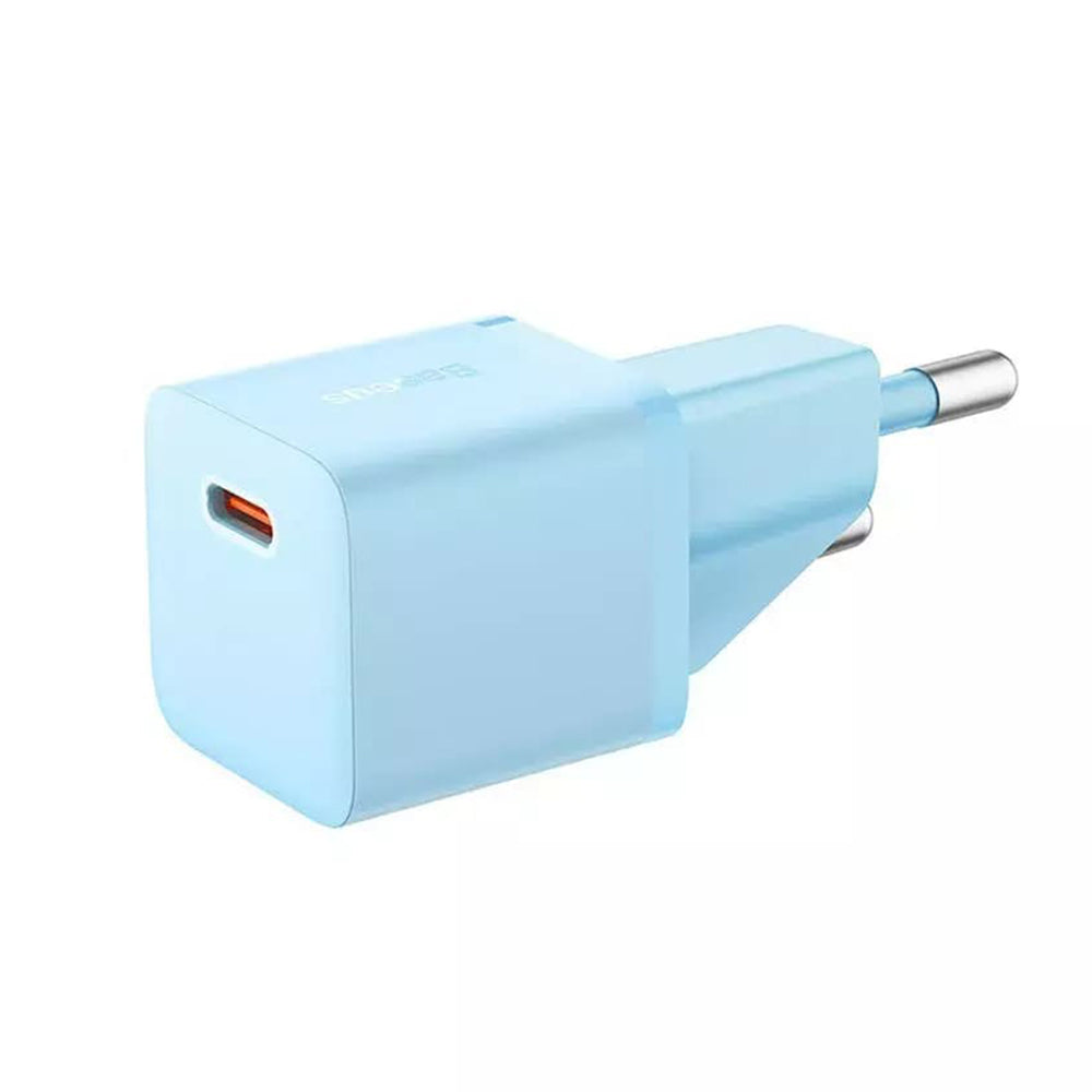 Baseus GaN Mini 1C Hálózati Töltő, 20W, 3A, 1 x USB-C, Kék CCGN050103