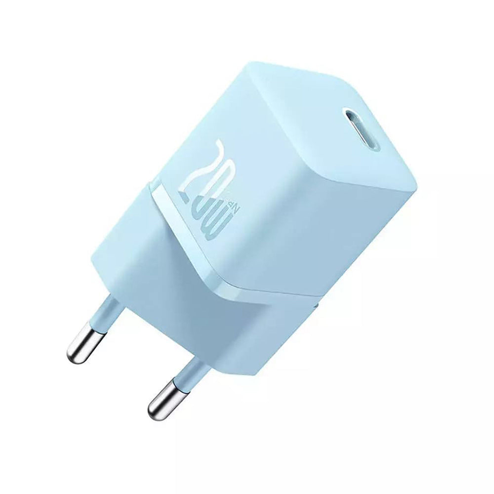 Baseus GaN Mini 1C Hálózati Töltő, 20W, 3A, 1 x USB-C, Kék CCGN050103
