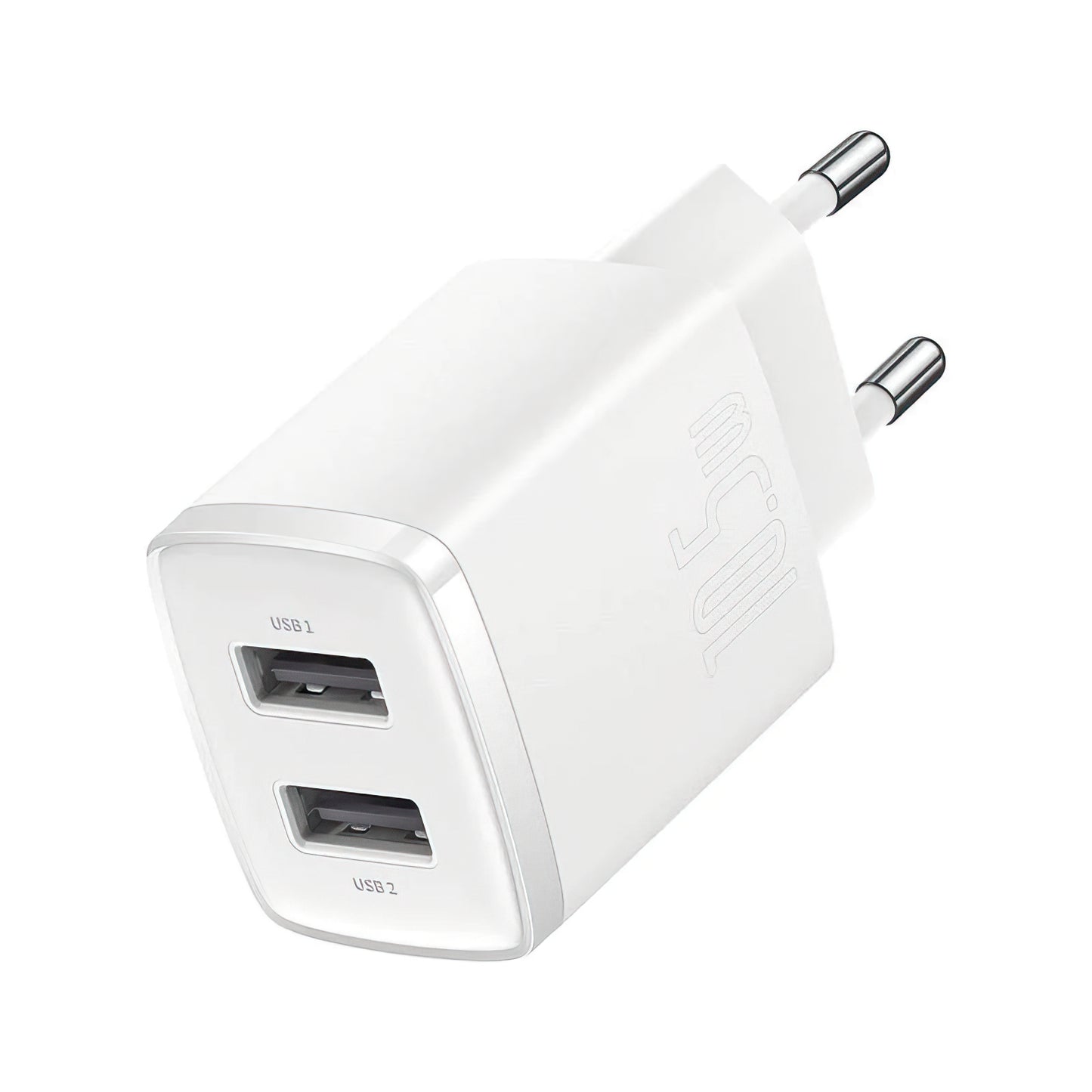 Baseus Compact hálózati töltő, 10.5W, 2.1A, 2 x USB-A, Fehér CCXJ010202