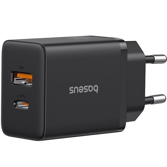 Baseus Cube hálózati töltő, 20W, 3A, 1 x USB-A - 1 x USB-C, Fekete P10111403113-00