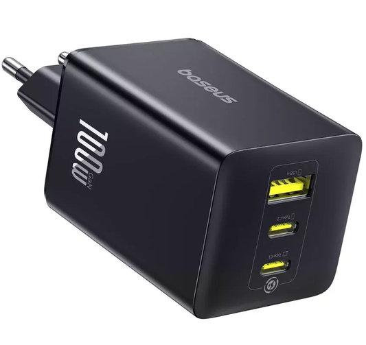 Baseus EnerFill FE11 hálózati töltő, 100W, 5A, 1 x USB-A - 2 x USB-C, szürke P10182102123