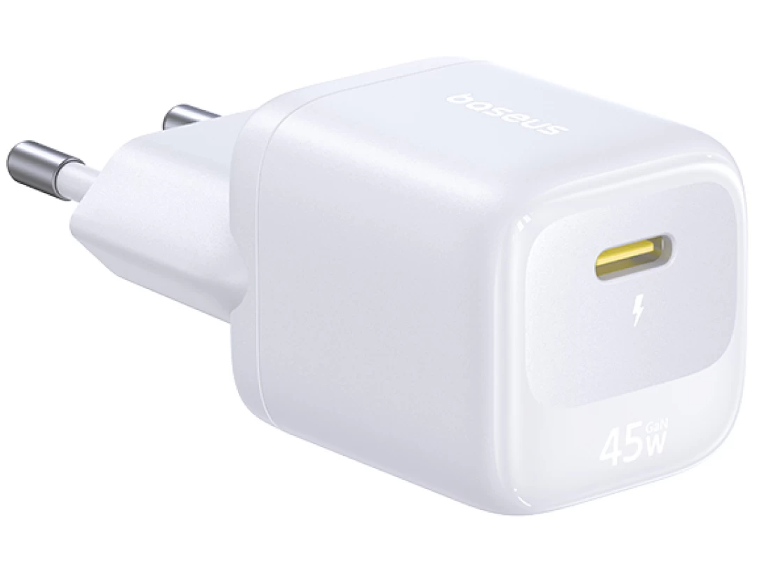 Baseus EnerFill FN22 hálózati töltő, 45 W, 3 A, 1 × USB-C, fehér E0123301